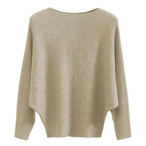 Women’s Tan Over the Shoulder Sweater